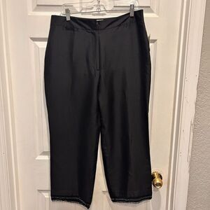 Ice 100% Silk Pants Vintage 90's Black Straight Leg Women's Size‎ 14 NWT Beaded